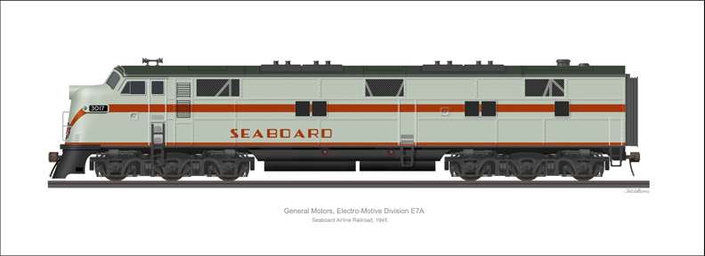 EMD E7A SEABOARD (mint green livery)